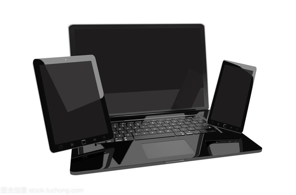 筆記本電腦、移動(dòng)手機(jī)與平板電腦的三維互連 數(shù)字化協(xié)作的視覺(jué)呈現(xiàn)